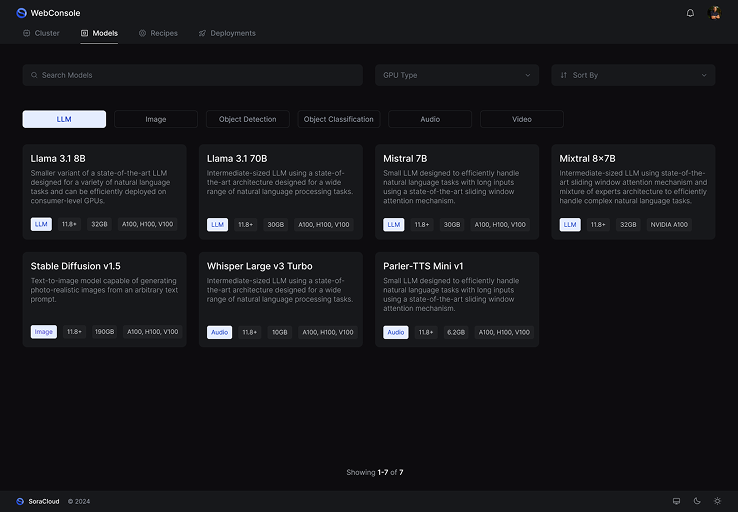 Pick Your Model product screen